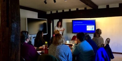 Seaside Creative Kelly O'Haire delivers a training session