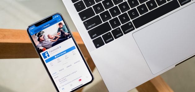 Person using Facebook on their phone